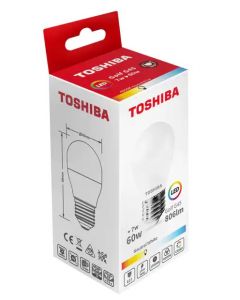 LED ΣΦΑΙΡΙΚΟ TOSHIBA E27 <b>7.0W</b> <span style="color: #f83206;">3000K</span> 