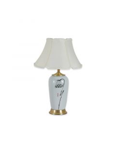 TLC 6356 ΕΠΙΤΡΑΠΕΖΙΑ ΛΑΜΠΑ ΚΕΡΑΜΙΚΗ ΛΟΥΛΟΥΔΙ ΜΕ ΑΜΠΑΖΟΥΡ ΚΛΑΣΣΙΚΟ ΕΚΡΟΥ 1XE27