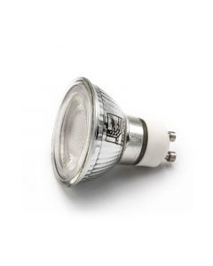 LED ΛΑΜΠΑ COB GU10 ΓΥΑΛΙΝΟ <b>6W</b> 230V 38° <span style="color: #f83206;">ΘΕΡΜΟ</span> 
