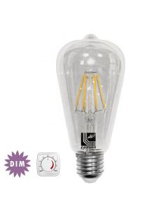 LED COG ΑΒΟΚΑΝΤΟ <b>Φ64</b> ΔΙΑΦΑΝΟ <b>Ε27 6W</b> 230V ΝΤΙΜΑΡIZOMENO <span style="color: #f83206;">ΘΕΡΜΟ</span> 