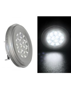 LED SMD ΑΛΟΥΜΙΝΙΟ ΑΣΗΜΙ AR111 <strong>12W</strong> 12VAC/DC <strong>24° ΛΕΥΚΟ</strong> 